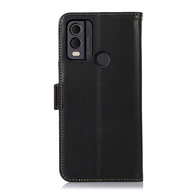 For Nokia C22 4G Crazy Horse Top Layer Cowhide Leather Phone Case(Black) - Nokia Cases by buy2fix | Online Shopping UK | buy2fix