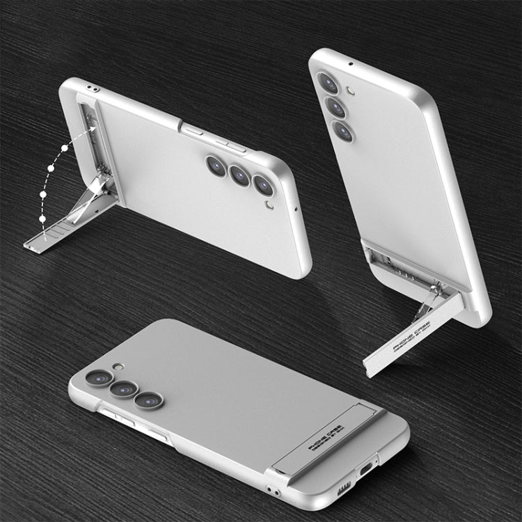 For Samsung Galaxy S23+ 5G GKK Triumph Ultra Thin Full Coverage Phone Case with Stand(Silver) - Galaxy S23+ 5G Cases by GKK | Online Shopping UK | buy2fix