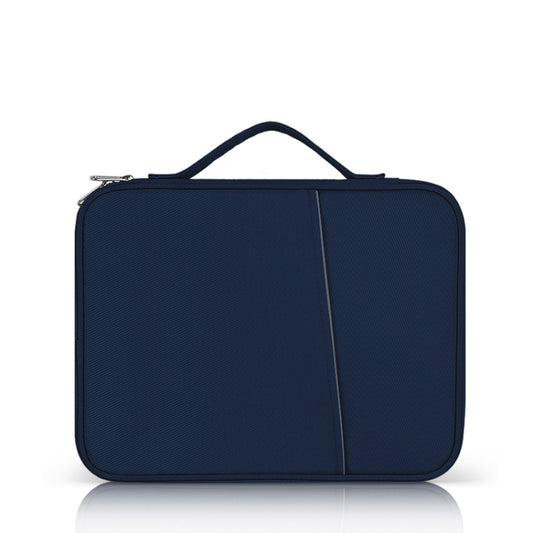 For 9.7-11 inch Laptop Portable Cloth Texture Leather Bag(Blue) -  by buy2fix | Online Shopping UK | buy2fix