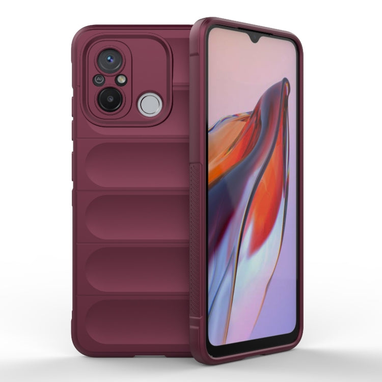 For Xiaomi Redmi 12C Magic Shield TPU + Flannel Phone Case(Wine Red) - Xiaomi Cases by buy2fix | Online Shopping UK | buy2fix