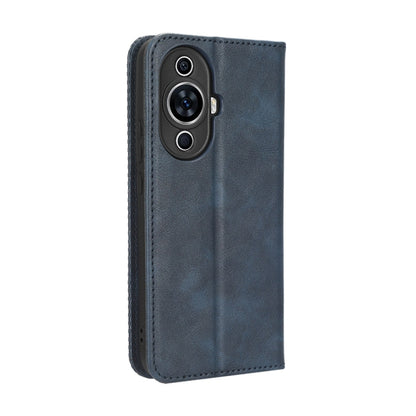 For Huawei nova 11 Pro Magnetic Buckle Retro Texture Leather Phone Case(Blue) - Huawei Cases by buy2fix | Online Shopping UK | buy2fix