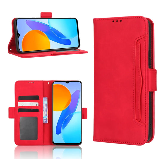 For Honor 70 Lite / X6 4G Skin Feel Calf Texture Card Slots Leather Phone Case(Red) - Honor Cases by buy2fix | Online Shopping UK | buy2fix