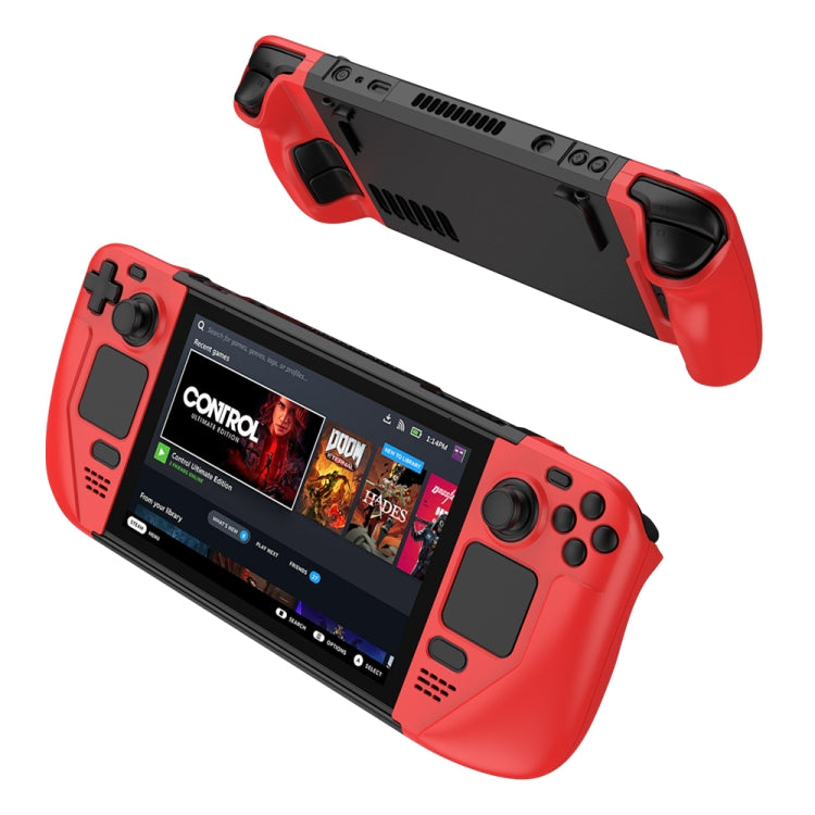 GKK For Steam Deck Color Contrast Anti-fall Game Console Case(Red) - Accessories by GKK | Online Shopping UK | buy2fix