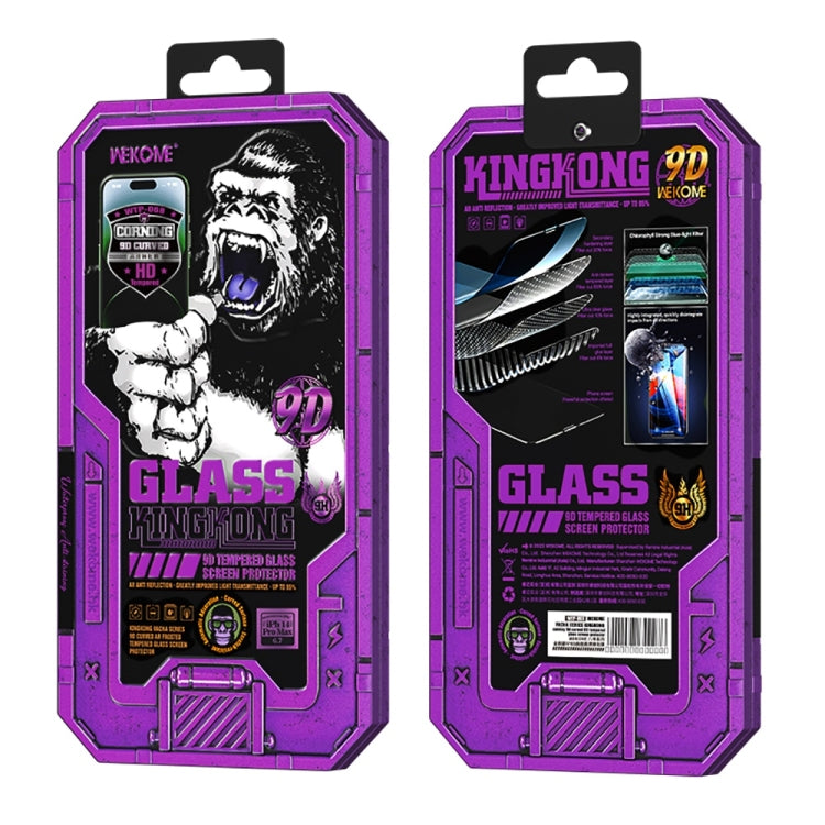 For iPhone 14 WK WTP-068 King Kong Vacha Corning 9D Curved HD Tempered Glass Film(Black) - iPhone 14 Tempered Glass by WK | Online Shopping UK | buy2fix