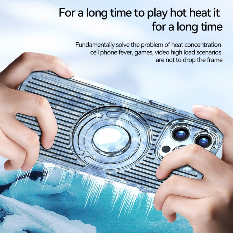 For iPhone 12 Pro Max Cooling MagSafe Magnetic Ring Holder Phone Case(White) - iPhone 12 Pro Max Cases by buy2fix | Online Shopping UK | buy2fix