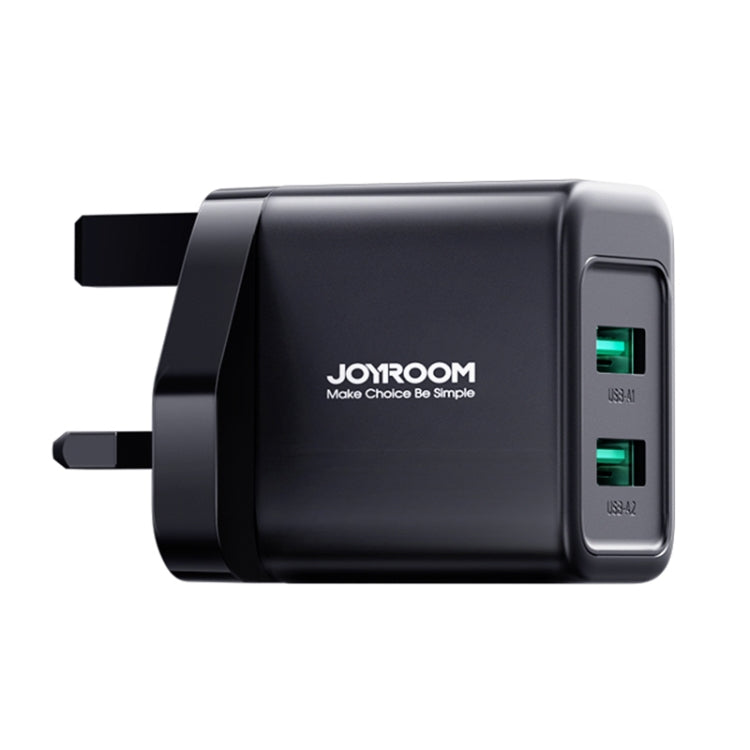 JOYROOM JR-TCN01 2.4A Dual Ports USB Charger, Plug:UK Plug(Black) - USB Charger by JOYROOM | Online Shopping UK | buy2fix