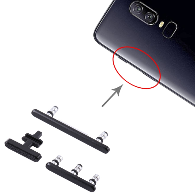 For OnePlus 6 Power Button + Volume Control Button(Jet Black) - Home key & Side Key by buy2fix | Online Shopping UK | buy2fix