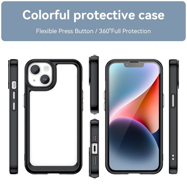 For iPhone 15 Colorful Series Acrylic + TPU Phone Case(Black) - iPhone 15 Cases by buy2fix | Online Shopping UK | buy2fix