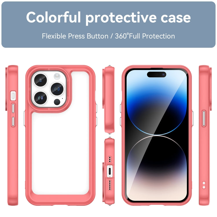 For iPhone 15 Pro Colorful Series Acrylic + TPU Phone Case(Red) - iPhone 15 Pro Cases by buy2fix | Online Shopping UK | buy2fix