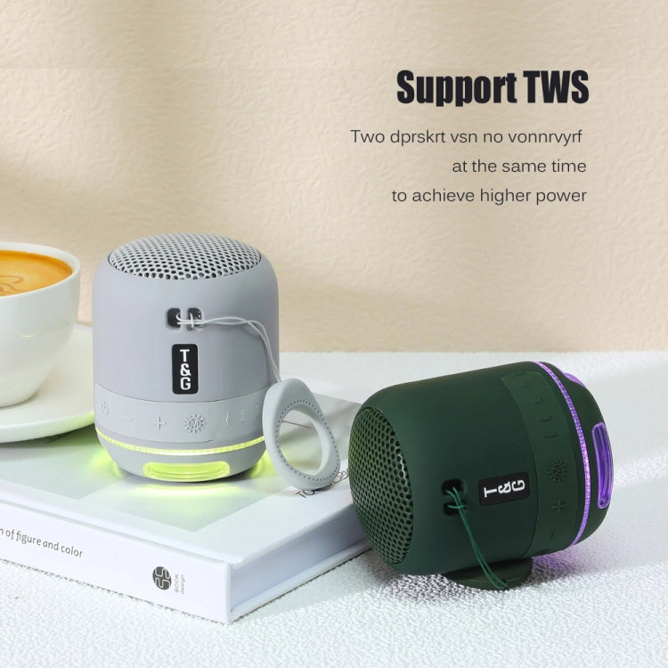 T&G TG294 TWS LED Mini Portable Wireless Stereo Sound Outdoor Speaker(Dark Green) - Mini Speaker by T&G | Online Shopping UK | buy2fix