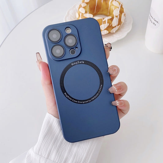 For iPhone 12 Pro Magsafe Magnetic PC Shockproof Phone Case With Camera Lens(Blue) - iPhone 12 / 12 Pro Cases by buy2fix | Online Shopping UK | buy2fix