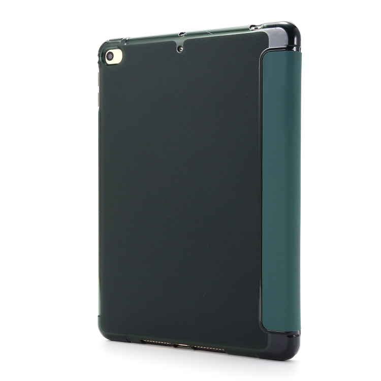 For iPad Mini 4 Airbag Horizontal Flip Leather Case with Three-fold Holder (Dark Green) - Apple Accessories by buy2fix | Online Shopping UK | buy2fix