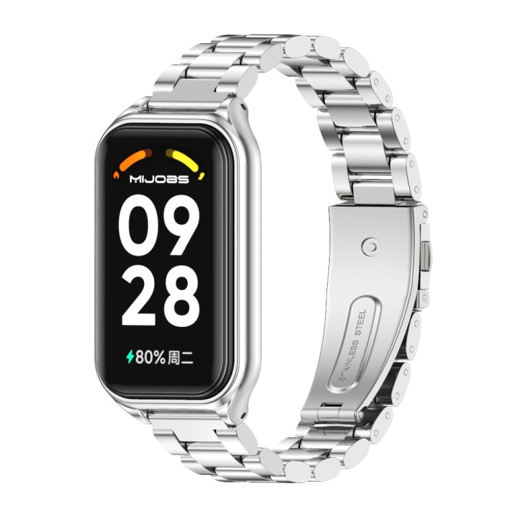 For Redmi Band 2 Mijobs Metal Shell + Three-Bead Stainless Steel Watch Band(Silver) - Watch Bands by MIJOBS | Online Shopping UK | buy2fix