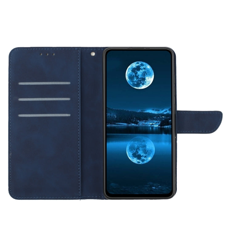 For Redmi Note 11 4G Global Stitching Embossed Leather Phone Case(Blue) - Xiaomi Cases by buy2fix | Online Shopping UK | buy2fix