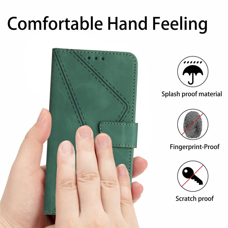 For Xiaomi POCO X4 GT Stitching Embossed Leather Phone Case(Green) - Xiaomi Cases by buy2fix | Online Shopping UK | buy2fix