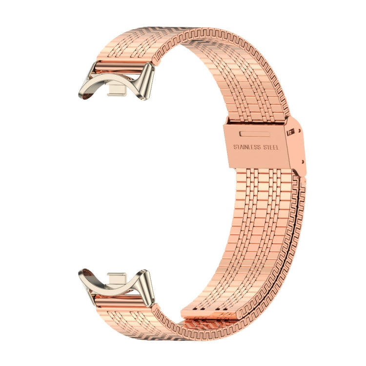 For Xiaomi Mi Band 8 / 9 / 9 NFC Mijobs Stainless Steel Metal Watch Band(Rose Gold+Light Gold) - Watch Bands by MIJOBS | Online Shopping UK | buy2fix