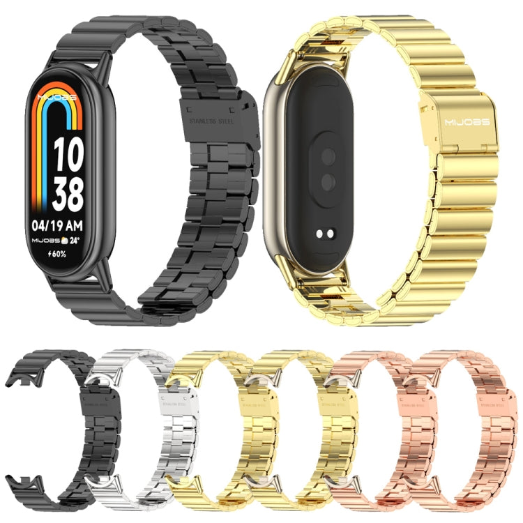 For Xiaomi Mi Band 8 / 9 / 9 NFC Mijobs Bamboo Buckle Stainless Steel Watch Band(Gold+Light Gold) - Watch Bands by MIJOBS | Online Shopping UK | buy2fix