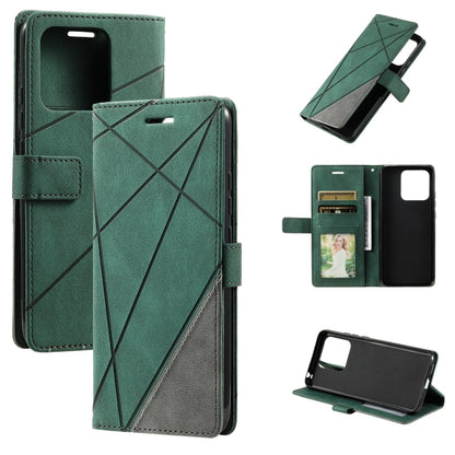 For Xiaomi 13 Pro Skin Feel Splicing Horizontal Flip Leather Phone Case(Green) - 13 Pro Cases by buy2fix | Online Shopping UK | buy2fix