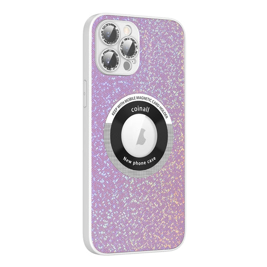 For iPhone 12 Pro Colorful Glitter Magnetic Magsafe TPU + PC Phone Case(Pink) - iPhone 12 / 12 Pro Cases by buy2fix | Online Shopping UK | buy2fix