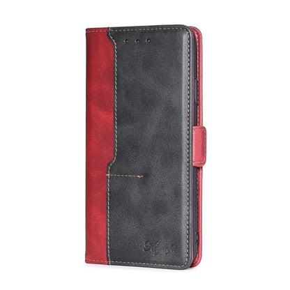 For Xiaomi Redmi Note 12S 4G Contrast Color Side Buckle Leather Phone Case(Red + Black) - Xiaomi Cases by buy2fix | Online Shopping UK | buy2fix