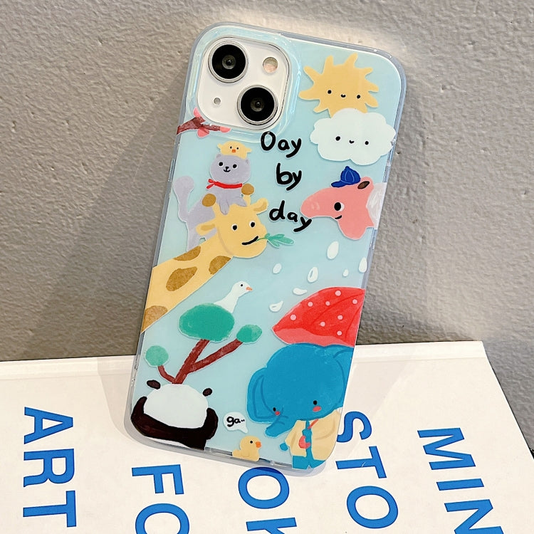 For iPhone 14 Pro IMD Cute Animal Pattern Phone Case(Giraffe) - iPhone 14 Pro Cases by buy2fix | Online Shopping UK | buy2fix