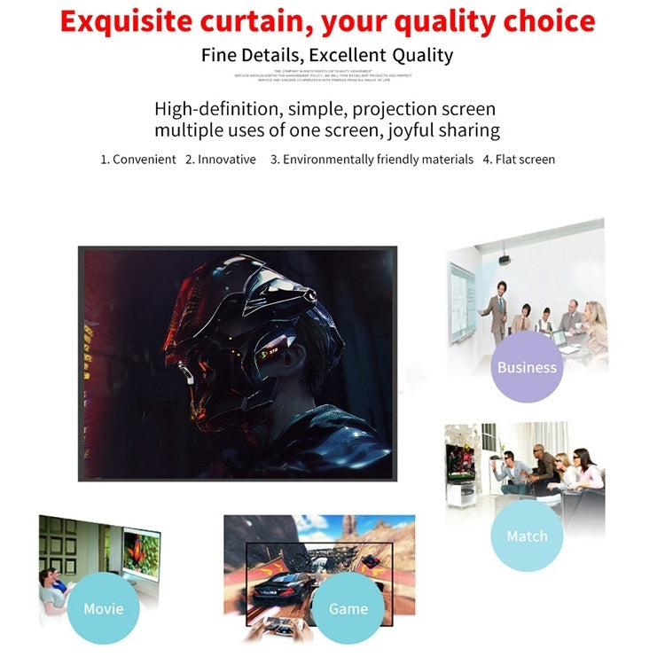 Simple Folding Thin Polyester Projector Film Curtain, Size:150 inch 16:9 - Film Curtains by buy2fix | Online Shopping UK | buy2fix