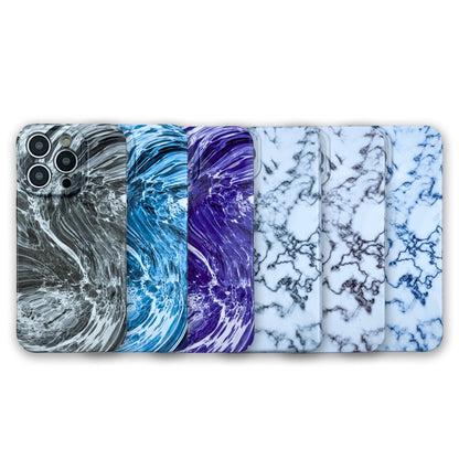 For iPhone 13 mini Marble Pattern Phone Case(Navy Blue White) - iPhone 13 mini Cases by buy2fix | Online Shopping UK | buy2fix