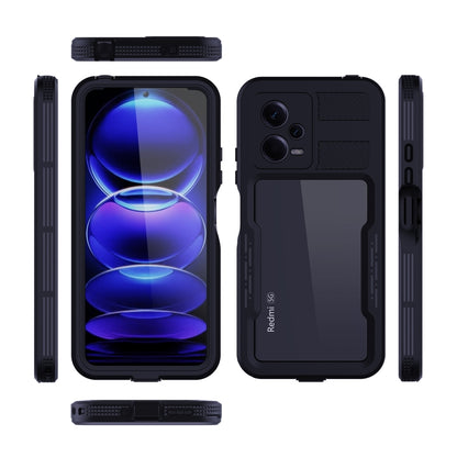 For Xiaomi Redmi Note 12 5G Global RedPepper IP68 Life Waterproof Phone Case(Black) - Xiaomi Cases by RedPepper | Online Shopping UK | buy2fix