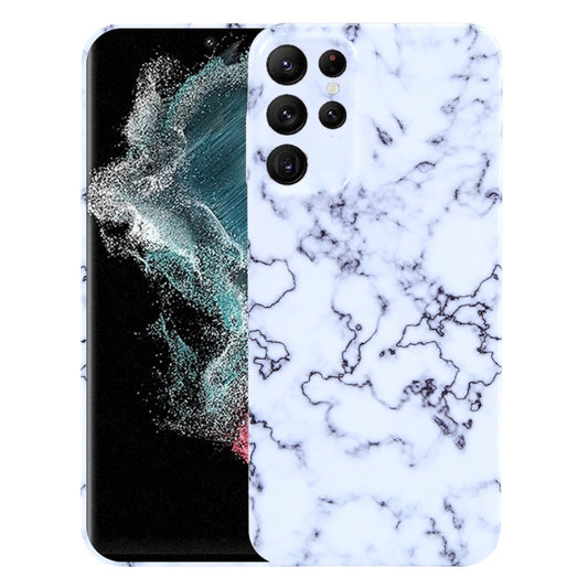 For Samsung Galaxy S22 Ultra 5G Marble Pattern Phone Case(Green White) - Galaxy S22 Ultra 5G Cases by buy2fix | Online Shopping UK | buy2fix