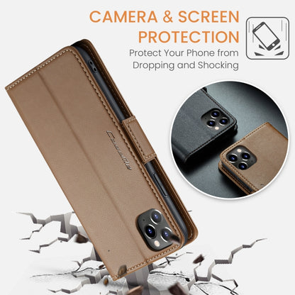 For iPhone 11 Pro CaseMe 023 Butterfly Buckle Litchi Texture RFID Anti-theft Leather Phone Case(Brown) - iPhone 11 Pro Cases by CaseMe | Online Shopping UK | buy2fix