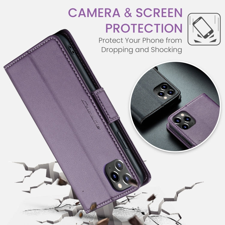 For iPhone 11 Pro Max CaseMe 023 Butterfly Buckle Litchi Texture RFID Anti-theft Leather Phone Case(Pearly Purple) - iPhone 11 Pro Max Cases by CaseMe | Online Shopping UK | buy2fix