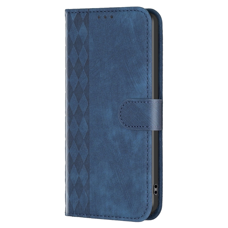 For Xiaomi Poco F5 5G / Redmi Note 12 Turbo Plaid Embossed Leather Phone Case(Blue) - Xiaomi Cases by buy2fix | Online Shopping UK | buy2fix