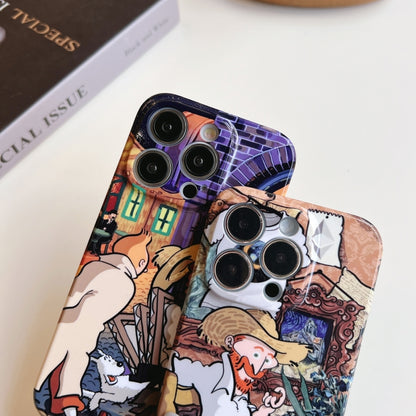 For iPhone 14 Pro Precise Hole Oil Painting Pattern PC Phone Case(Tobacco Pipe) - iPhone 14 Pro Cases by buy2fix | Online Shopping UK | buy2fix