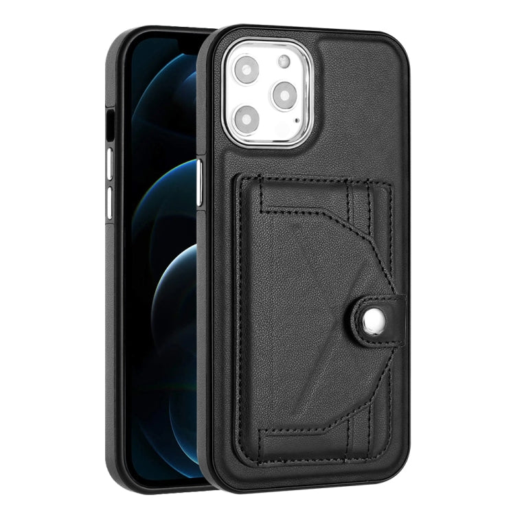 For iPhone 12 Pro Max Shockproof Leather Phone Case with Card Holder(Black) - iPhone 12 Pro Max Cases by buy2fix | Online Shopping UK | buy2fix