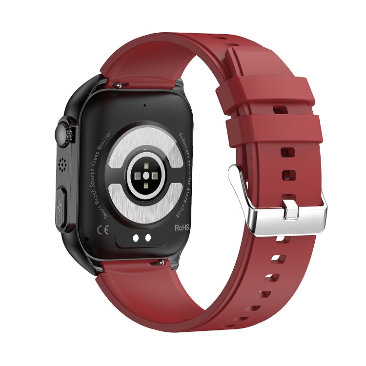 TK12 1.96 inch IP67 Waterproof Silicone Band Smart Watch Supports ECG / Remote Families Care / Bluetooth Call / Body Temperature Monitoring(Red) - Smart Watches by buy2fix | Online Shopping UK | buy2fix