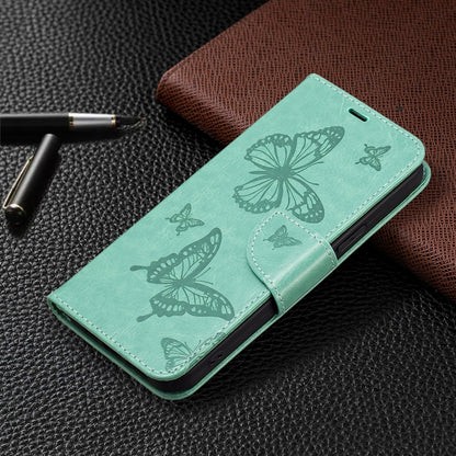 For Xiaomi Civi 3 5G Two Butterflies Embossing Leather Phone Case(Green) - Xiaomi Cases by buy2fix | Online Shopping UK | buy2fix