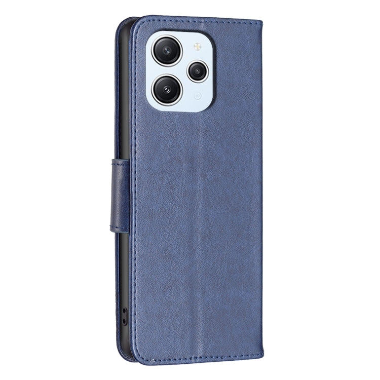 For Xiaomi Redmi 12 4G Two Butterflies Embossing Leather Phone Case(Blue) - Xiaomi Cases by buy2fix | Online Shopping UK | buy2fix