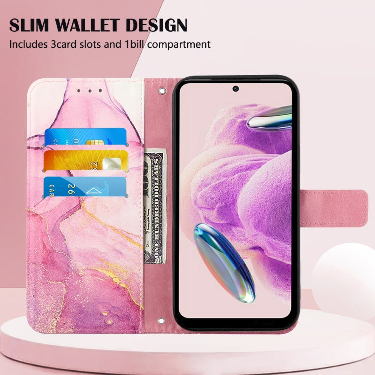 For Xiaomi Redmi Note 12S 4G Global PT003 Marble Pattern Flip Leather Phone Case(Pink Purple Gold LS001) - Xiaomi Cases by buy2fix | Online Shopping UK | buy2fix