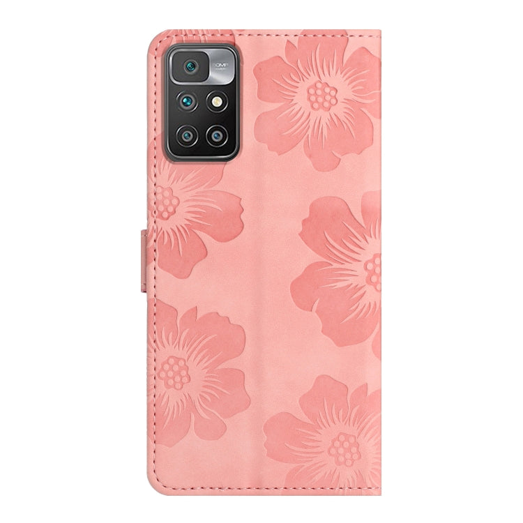 For Xiaomi Redmi 10 Flower Embossing Pattern Leather Phone Case(Pink) - Xiaomi Cases by buy2fix | Online Shopping UK | buy2fix