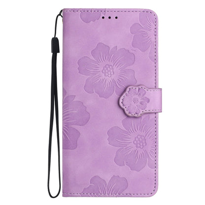 For Xiaomi Redmi A1 Flower Embossing Pattern Leather Phone Case(Purple) - Xiaomi Cases by buy2fix | Online Shopping UK | buy2fix