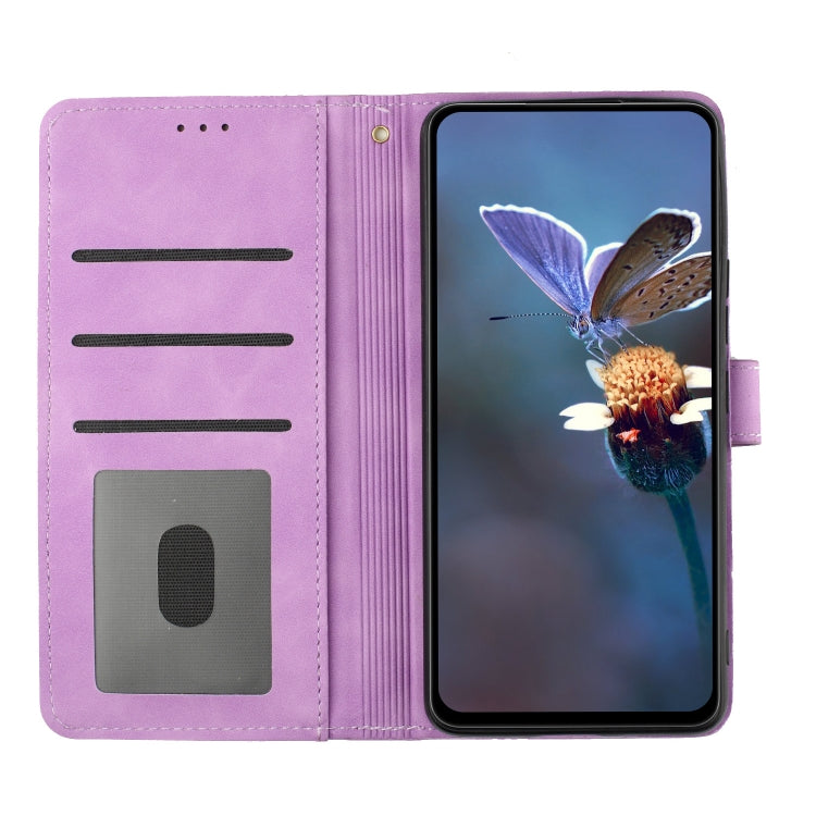 For Xiaomi Redmi Note 11 Pro 5G Global Flower Embossing Pattern Leather Phone Case(Purple) - Redmi Note 11 Pro Case by buy2fix | Online Shopping UK | buy2fix