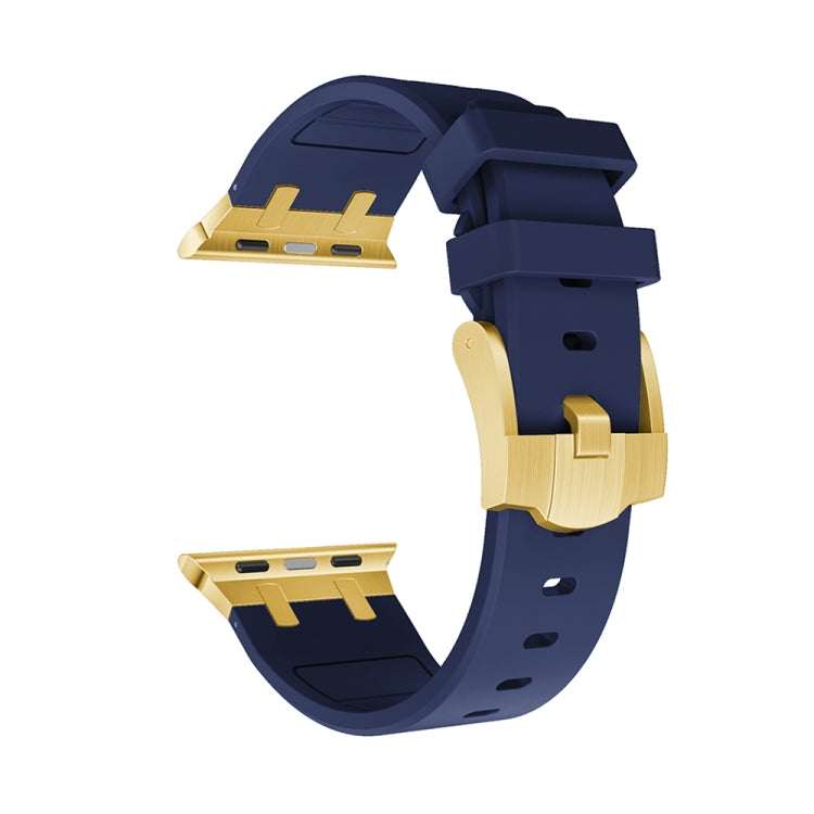 AP Silicone Watch Band For Apple Watch SE 40mm(Gold Blue) - Watch Bands by buy2fix | Online Shopping UK | buy2fix