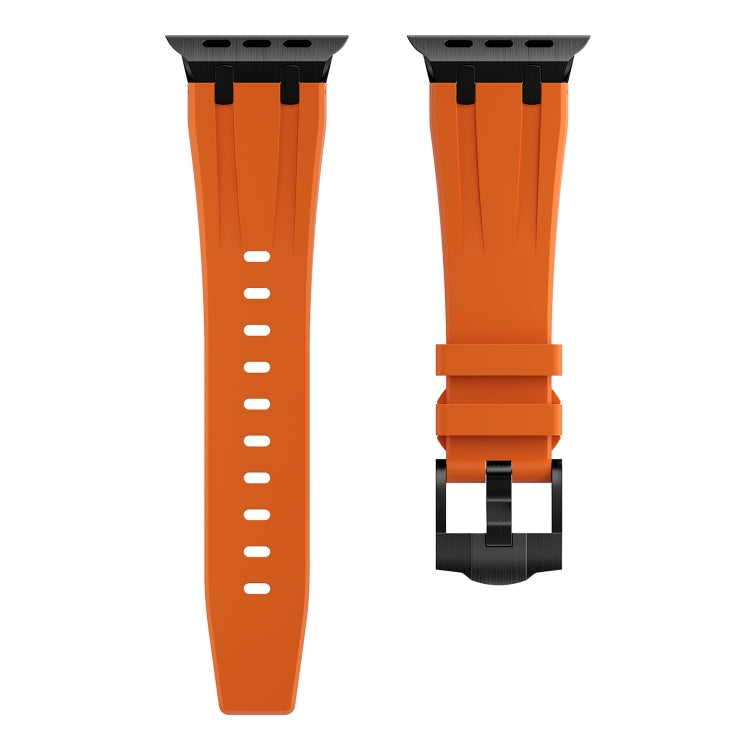 AP Silicone Watch Band For Apple Watch 6 44mm(Black Orange) - Watch Bands by buy2fix | Online Shopping UK | buy2fix