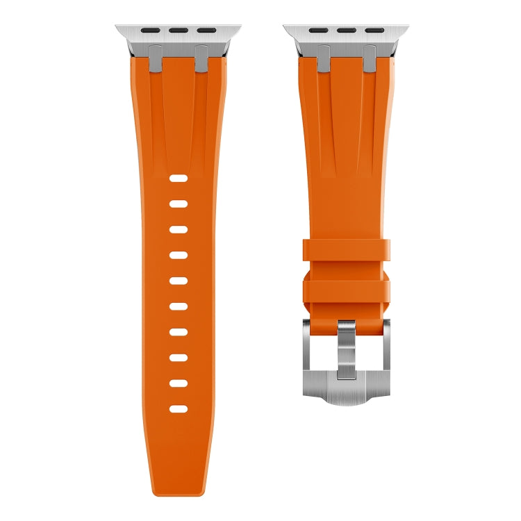AP Silicone Watch Band For Apple Watch 5 40mm(Silver Orange) - Watch Bands by buy2fix | Online Shopping UK | buy2fix
