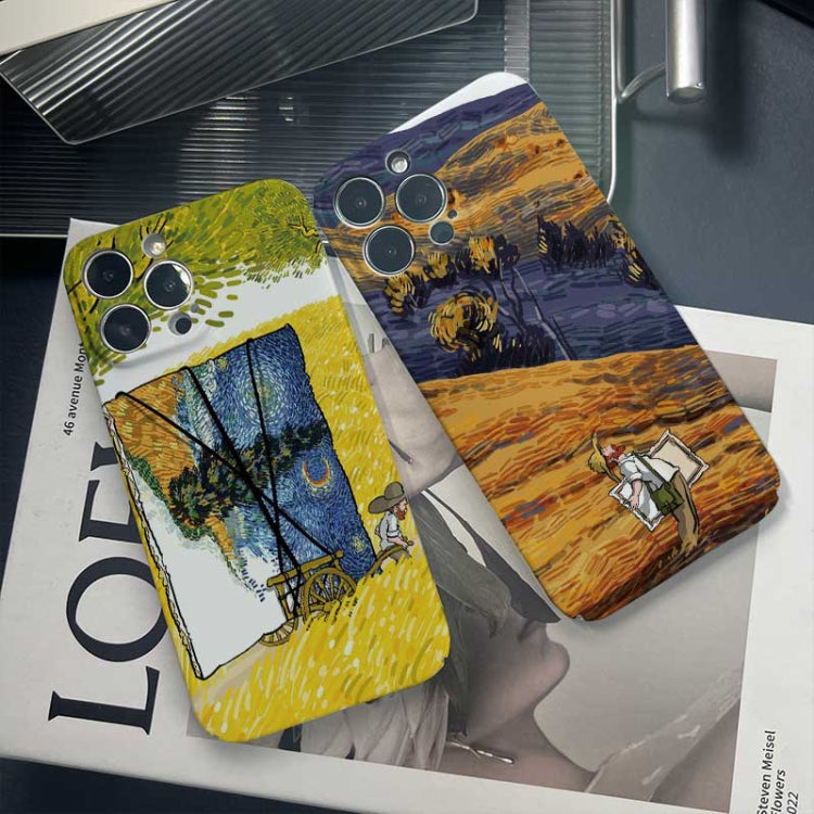 For iPhone 13 Pro Precise Hole Oil Painting Pattern PC Phone Case(Evening Breeze) - iPhone 13 Pro Cases by buy2fix | Online Shopping UK | buy2fix