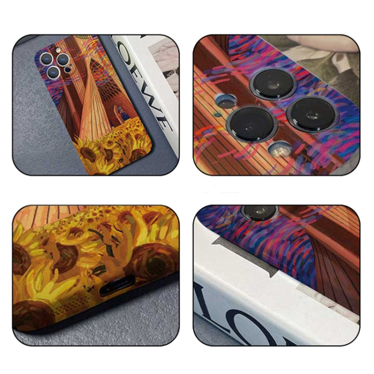 For iPhone 13 Pro Precise Hole Oil Painting Pattern PC Phone Case(Architectural Painting) - iPhone 13 Pro Cases by buy2fix | Online Shopping UK | buy2fix