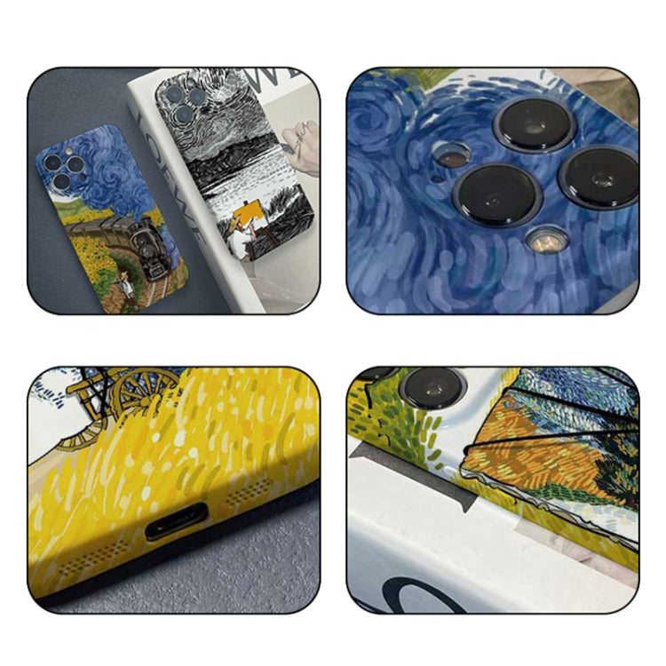 For iPhone 13 Pro Max Precise Hole Oil Painting Pattern PC Phone Case(Inkwash) - iPhone 13 Pro Max Cases by buy2fix | Online Shopping UK | buy2fix