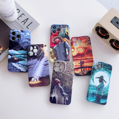 For iPhone 11 Precise Hole Oil Painting Pattern PC Phone Case(Sunset) - iPhone 11 Cases by buy2fix | Online Shopping UK | buy2fix