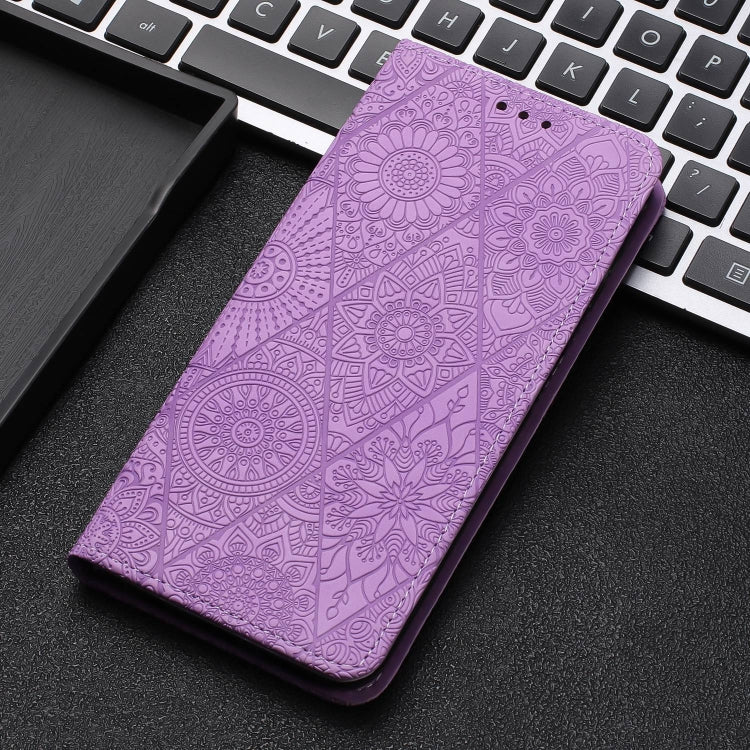 For Samsung Galaxy S21+ 5G Ethnic Embossed Adsorption Leather Phone Case(Purple) - Galaxy S21+ 5G Cases by buy2fix | Online Shopping UK | buy2fix