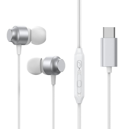 JOYROOM JR-EC06 Type-C Metal In-Ear Wired Earphone, Length: 1.2m(White) - Type-C Earphone by JOYROOM | Online Shopping UK | buy2fix